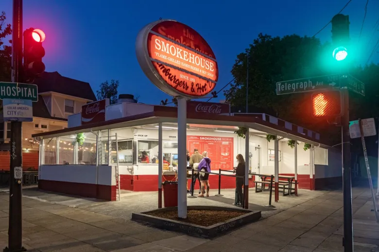 Smokehouse at night in Berkeley